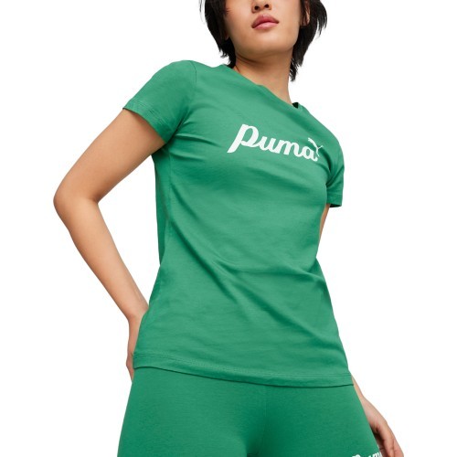 Puma ESS+ Script Tee Women's Shirt Green 679315 86