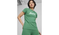 Puma ESS+ Script Tee Women's Shirt Green 679315 86