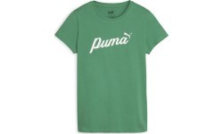 Женская футболка Puma ESS+ Script Tee, зелёная, 679315 86