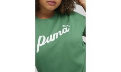 Женская футболка Puma ESS+ Script Tee, зелёная, 679315 86