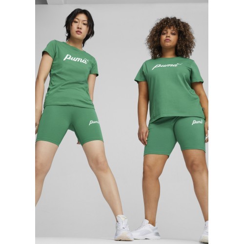 Puma ESS+ Script Tee Women's Shirt Green 679315 86