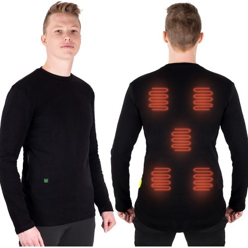 Men’s Heated T-Shirt W-TEC Insulong - Black