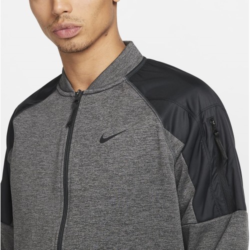 Мужская толстовка Nike Therma Novelty FZ Bomber серая DQ4852 071
