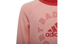 Adidas LK Logo Jog Set Tracksuit for Girls Red Pink H65799
