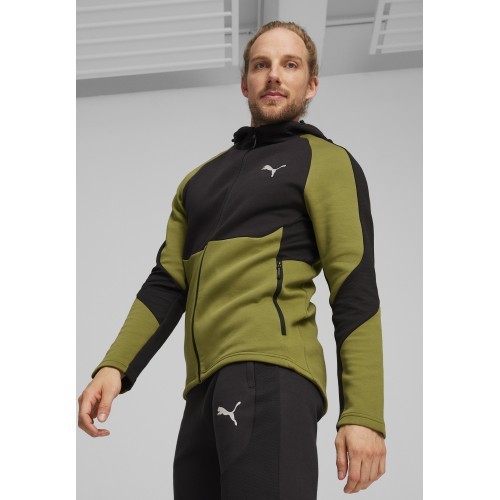 Puma Evostripe Full-Zip Men's Sweatshirt Black Green 678995 33