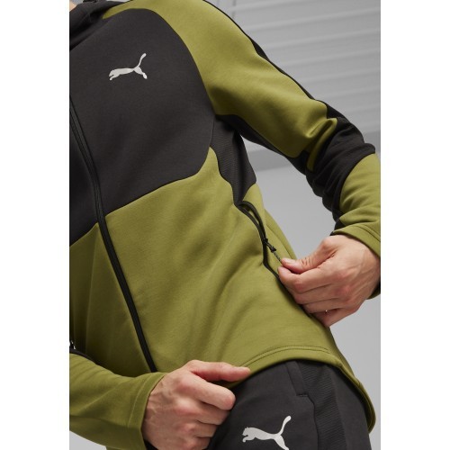 Puma Evostripe Full-Zip Men's Sweatshirt Black Green 678995 33