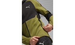 Мужская толстовка Puma Evostripe Full-Zip чёрно-зелёная 678995 33