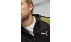 Мужская толстовка Puma Evostripe Full-Zip чёрно-зелёная 678995 33