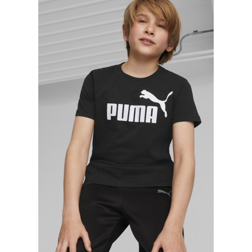 Футболка Puma Ess Logo Tee для подростков, чёрная, 586960 01