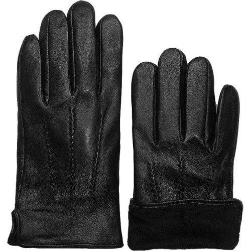 Prius Lux Genuine Leather Gloves for Men, Black DM00176