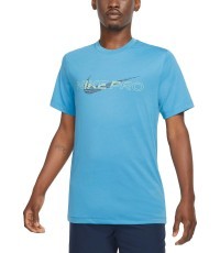 Nike Nk Df Tee Db Nk Pro Men's T-Shirt Blue