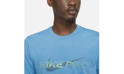 Nike Nk Df Tee Db Nk Pro Men's T-Shirt Blue