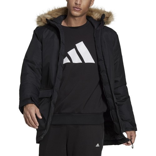 Adidas Men's Hooded Parka Jacket Black GT1699