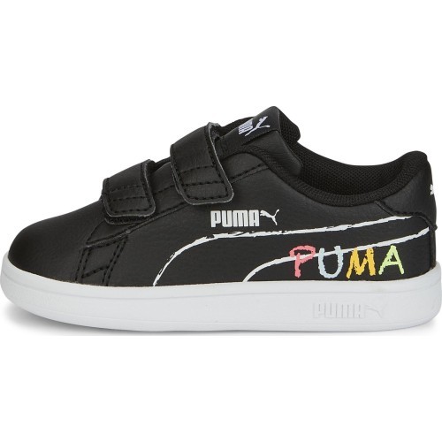 Детские кроссовки Puma Smash v2 Home School чёрные 386201 01