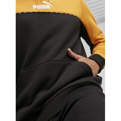 Puma Ess Block X Tape Men's Sweatshirt Black Yellow 675173 91