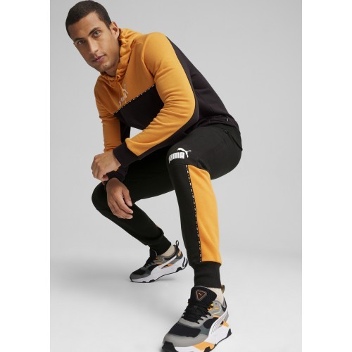 Мужской свитшот Puma Ess Block X Tape, чёрный/жёлтый 675173 91