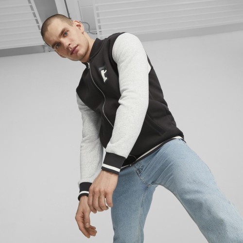 Puma Squad Track Jacket Men's Sweatshirt Black Grey 676018 01