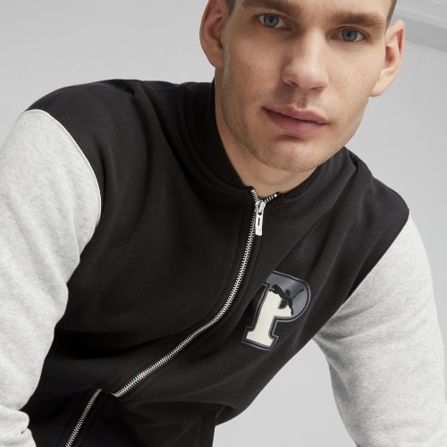Puma Squad Track Jacket Men's Sweatshirt Black Grey 676018 01