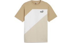 Puma Men's T-Shirt Power Colorblock Tee Cream White 678929 83