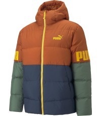 Puma Power Hooded Down Puff Men's Jacket Orange Green Blue 849335 64
