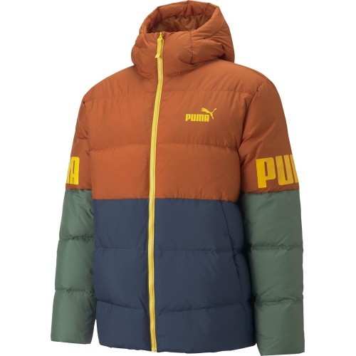 Puma Power Hooded Down Puff Men's Jacket Orange Green Blue 849335 64