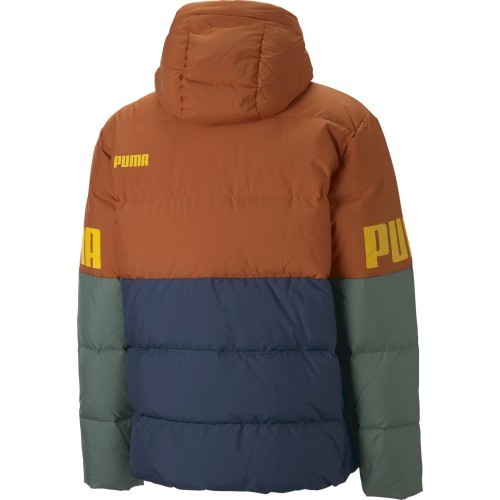 Puma Power Hooded Down Puff Men's Jacket Orange Green Blue 849335 64