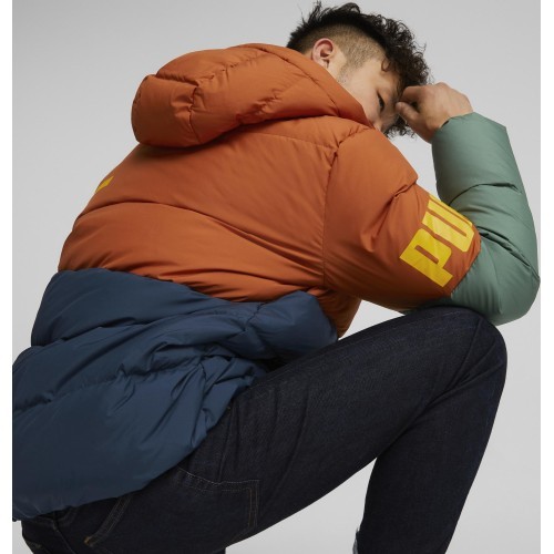 Мужская куртка Puma Power Hooded Down Puff Orange Green Blue 849335 64