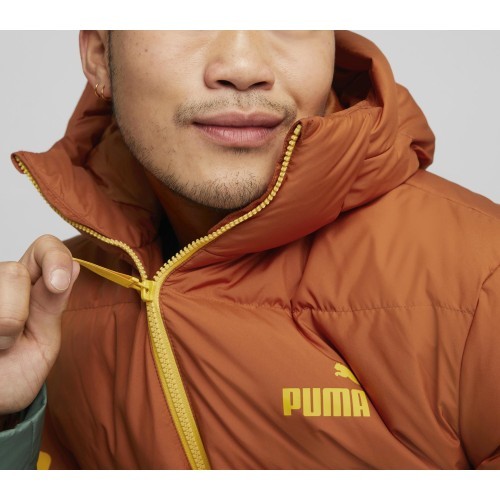Puma Power Hooded Down Puff Men's Jacket Orange Green Blue 849335 64