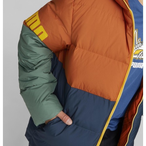 Puma Power Hooded Down Puff Men's Jacket Orange Green Blue 849335 64