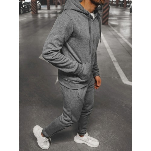 J.Style Men's Fleece Sports Suit Grey 68C10386-5