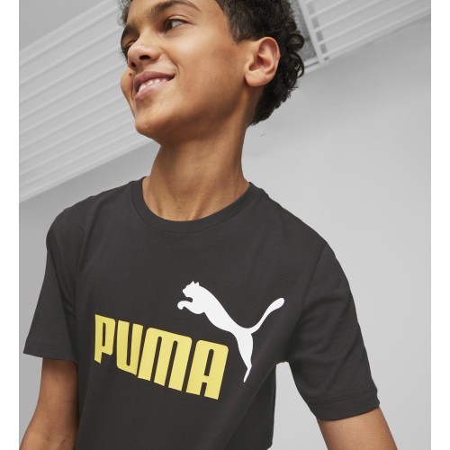 Puma Ess+ 2 Col Logo Tee подростковая футболка Black 586985 91