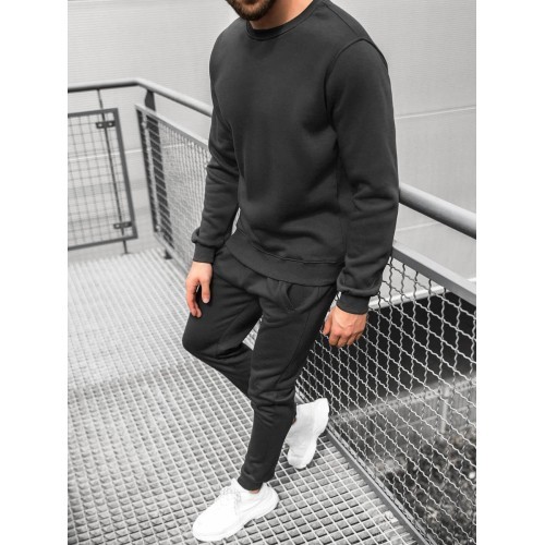 J.Style Men's Fleece Tracksuit Black 68C10380-3