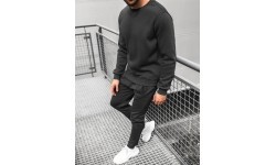J.Style Men's Fleece Tracksuit Black 68C10380-3
