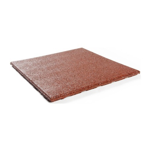 Rubber Tile Base Premium - Square, Red