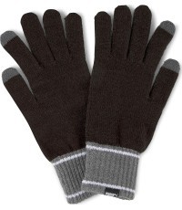 Puma Knit Gloves Black Grey 041772 01