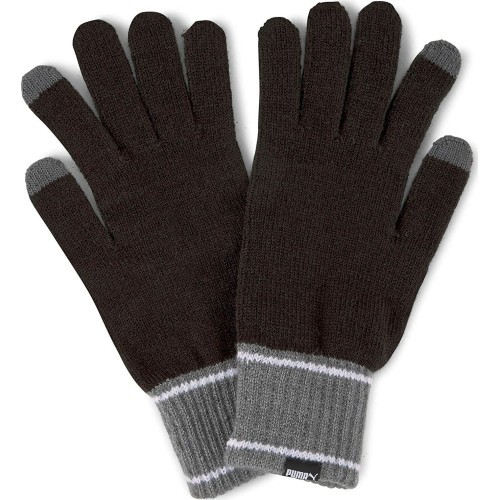 Puma Knit Gloves Black Grey 041772 01
