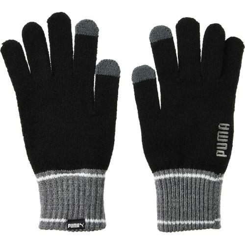 Puma Knit Gloves Black Grey 041772 01