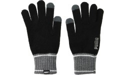 Puma Knit Gloves Black Grey 041772 01