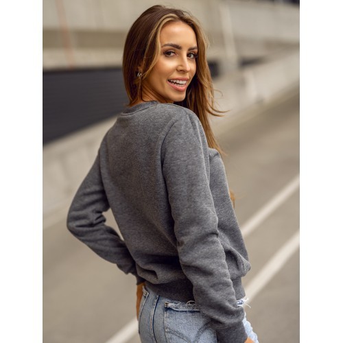 J.Style Women's Fleece Sweatshirt Grey 68W01-5