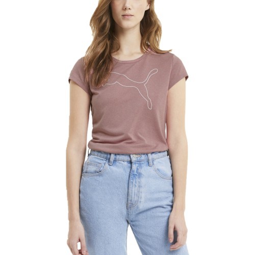 Puma Active Logo Heather Tee Women's Top Pink