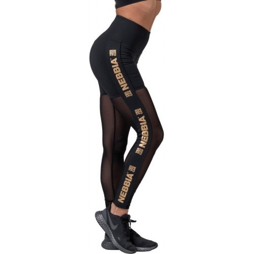 Women’s Leggings Nebbia Gold Mesh 829 - Black