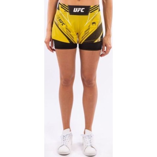 Женские шорты UFC Venum Authentic Fight Night - короткие облегающие - желтые