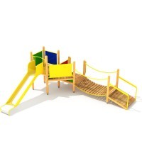 Medinė vaikų žaidimų aikštelė modelis 7-F