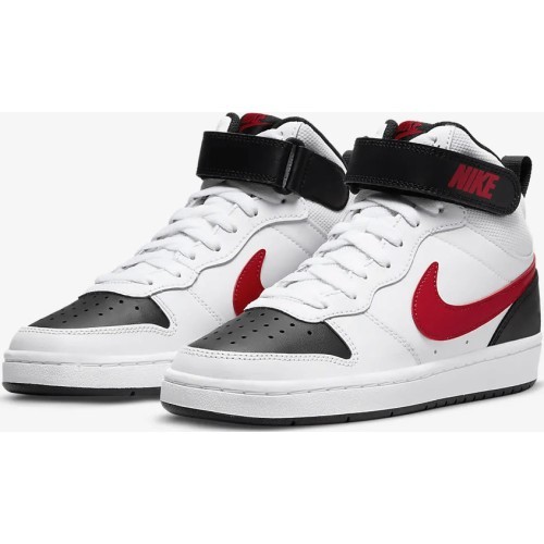 Nike Court Borough Mid 2 Youth Shoes Black White Red CD7782 110