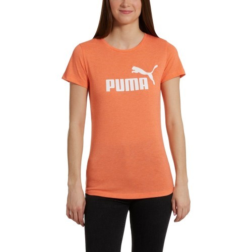 Puma Ess+ Logo Heather Tee women's shirt, orange, 852127 14