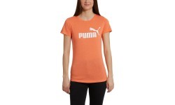 Puma Ess+ Logo Heather Tee women's shirt, orange, 852127 14