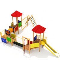 Medinė vaikų žaidimų aikštelė modelis 01-C