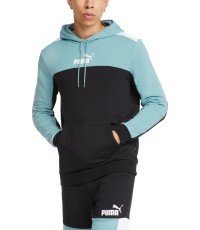 Мужская толстовка с капюшоном Puma Ess+ Block, чёрный/мятный, 847428 50