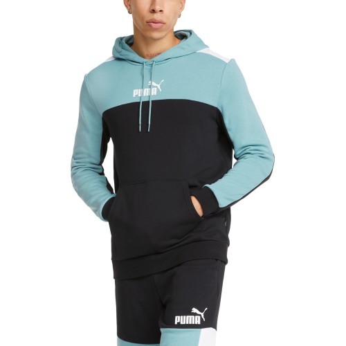 Мужская толстовка с капюшоном Puma Ess+ Block, чёрный/мятный, 847428 50