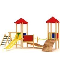 Medinė vaikų žaidimų aikštelė modelis 06-A
